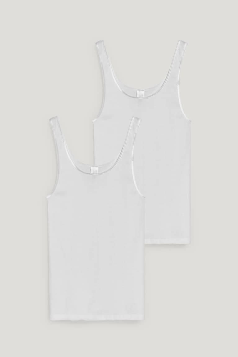  Blanche Sous Vêtement C&A Multipack Of 2 Camisole Organic Coton - france HYL-3704885