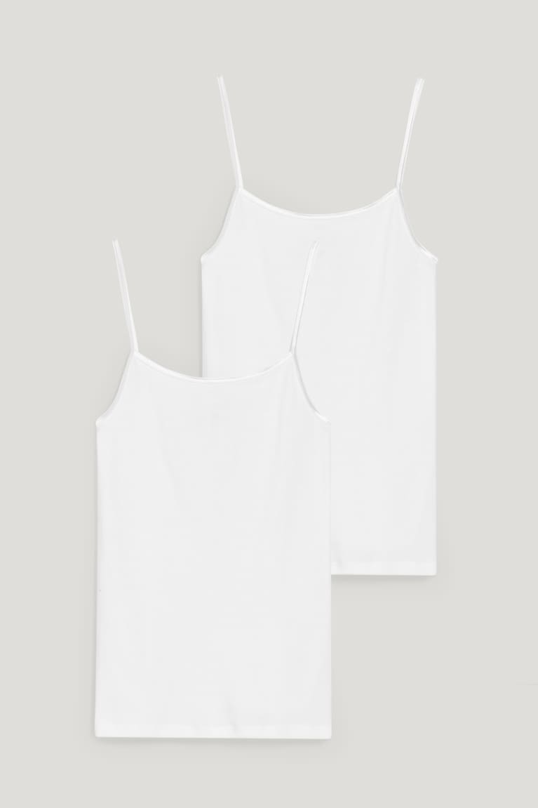  Blanche Sous Vêtement C&A Multipack Of 2 Camisole Organic Coton - france BNB-7843823