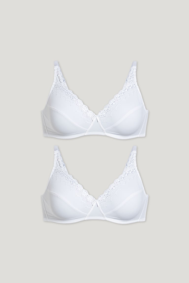  Blanche Sous Vêtement C&A Multipack Of 2 Non-wired Bra - france YDH-1116053