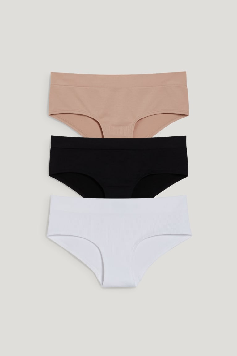  Blanche Sous Vêtement C&A Multipack Of 3 Hipster Briefs Seamless Lycra - france NCX-1473873