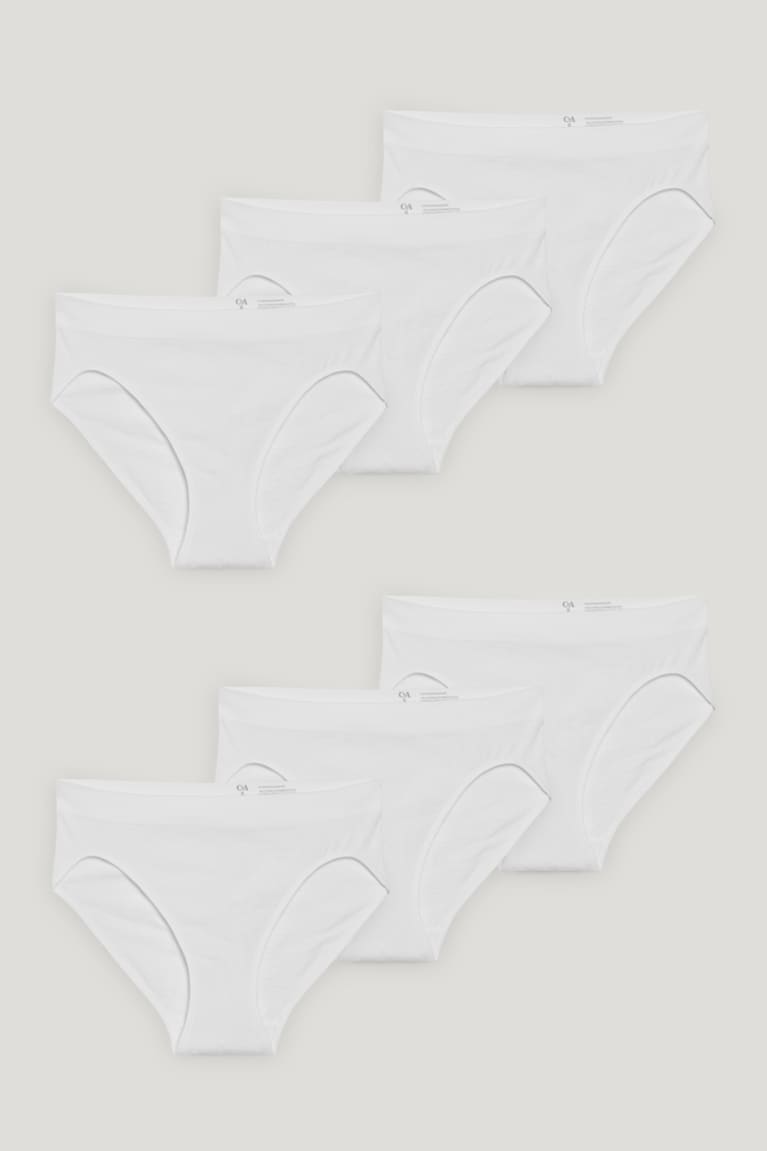  Blanche Sous Vêtement C&A Multipack Of 6 Briefs Seamless Lycra - france XBV-9187187