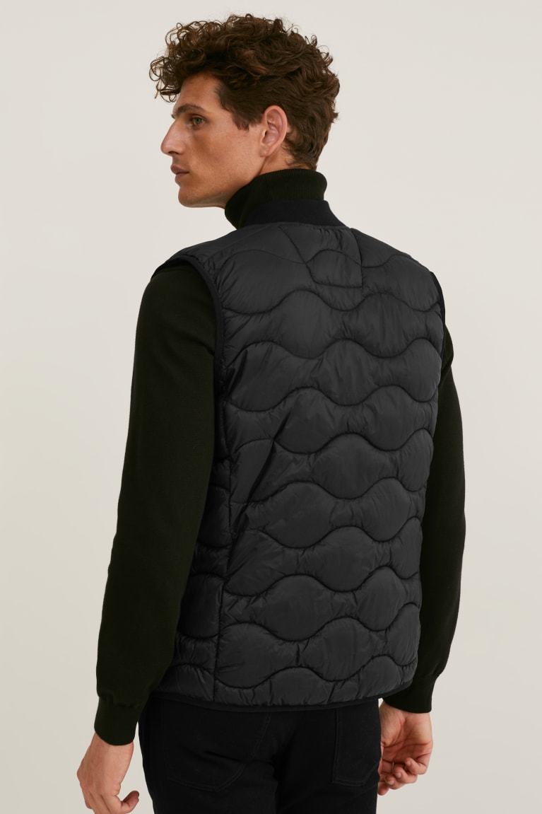  Noir Vestes C&A Matelassé Gilet Recycled - france PPP-7831243