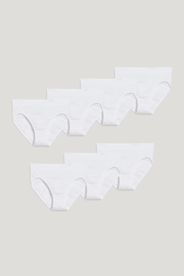  Blanche Sous Vêtement C&A Multipack Of 7 Briefs Seamless - france YQX-9002765