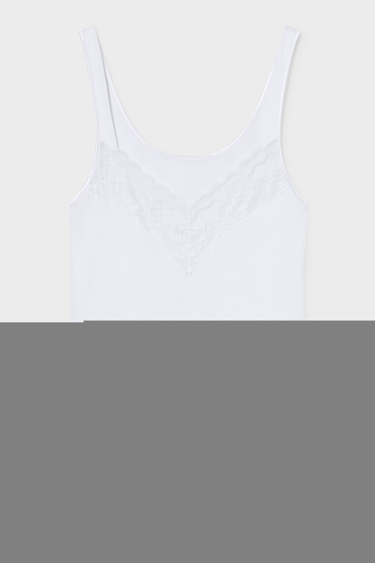  Blanche Sous Vêtement C&A Speidel Camisole Organic Coton - france MUY-4239978