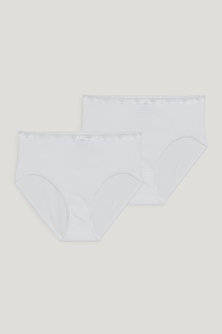  Blanche Sous Vêtement C&A Speidel Multipack Of 2 Briefs Organic Coton - france JAI-8288884