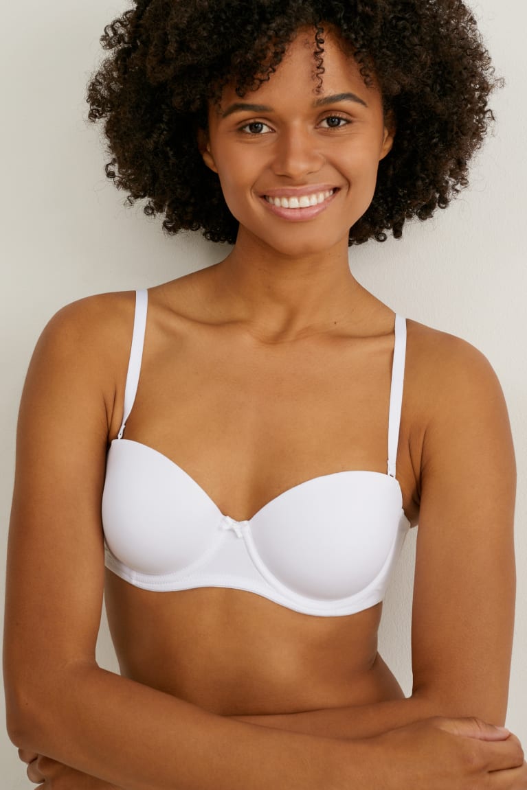  Blanche Sous Vêtement C&A Underwire Bra Balconette Rembourré Lycra - france GON-6857193