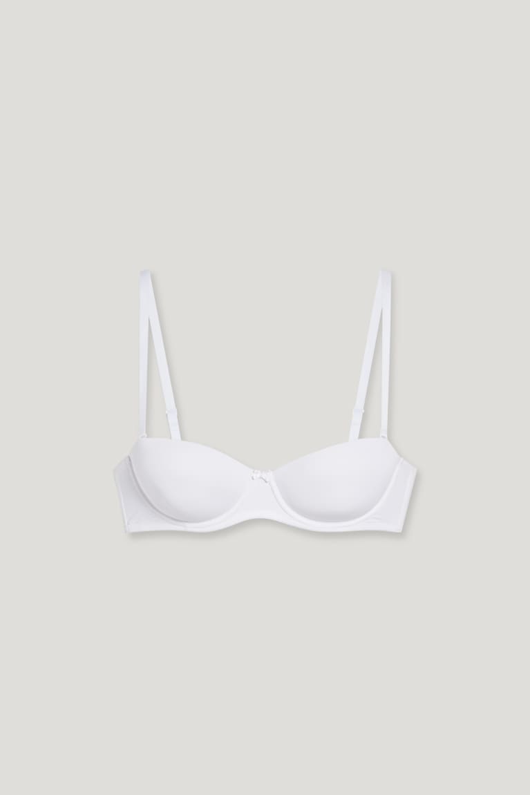  Blanche Sous Vêtement C&A Underwire Bra Balconette Rembourré Lycra - france GON-6857193