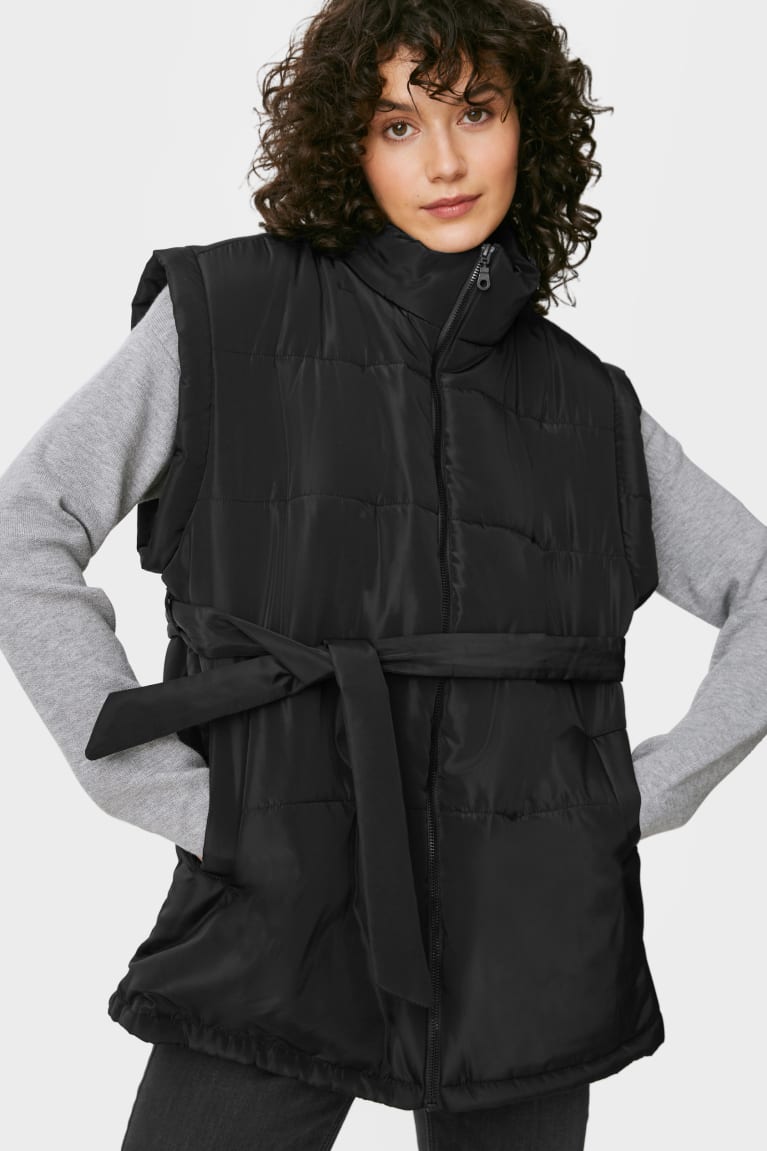  Noir Vestes C&A Matelassé Gilet - france HAZ-8650969