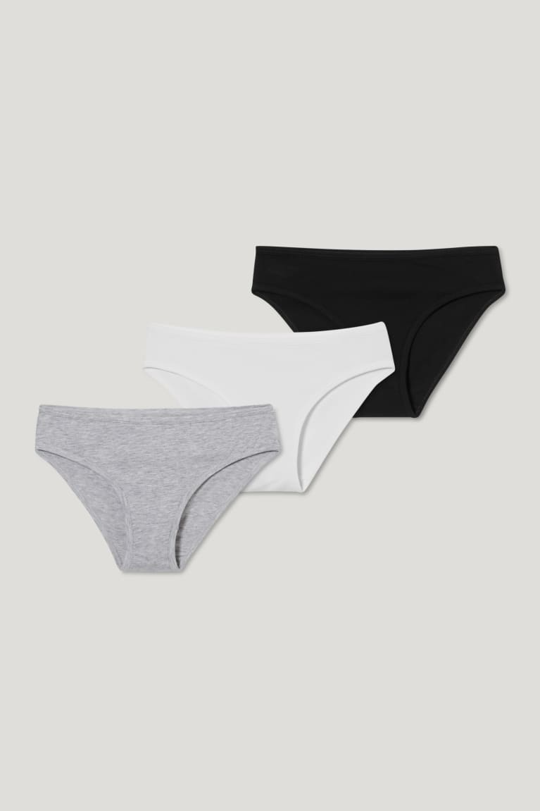  Blanche Noir Sous Vêtement C&A Multipack Of 3 Briefs Organic Coton - france UQK-3902046