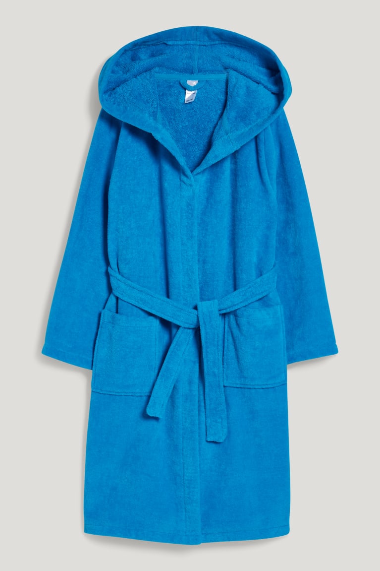  Petrol Sous Vêtement C&A Terry Cloth Bathrobe With Hood Organic Coton - france XEL-2076472