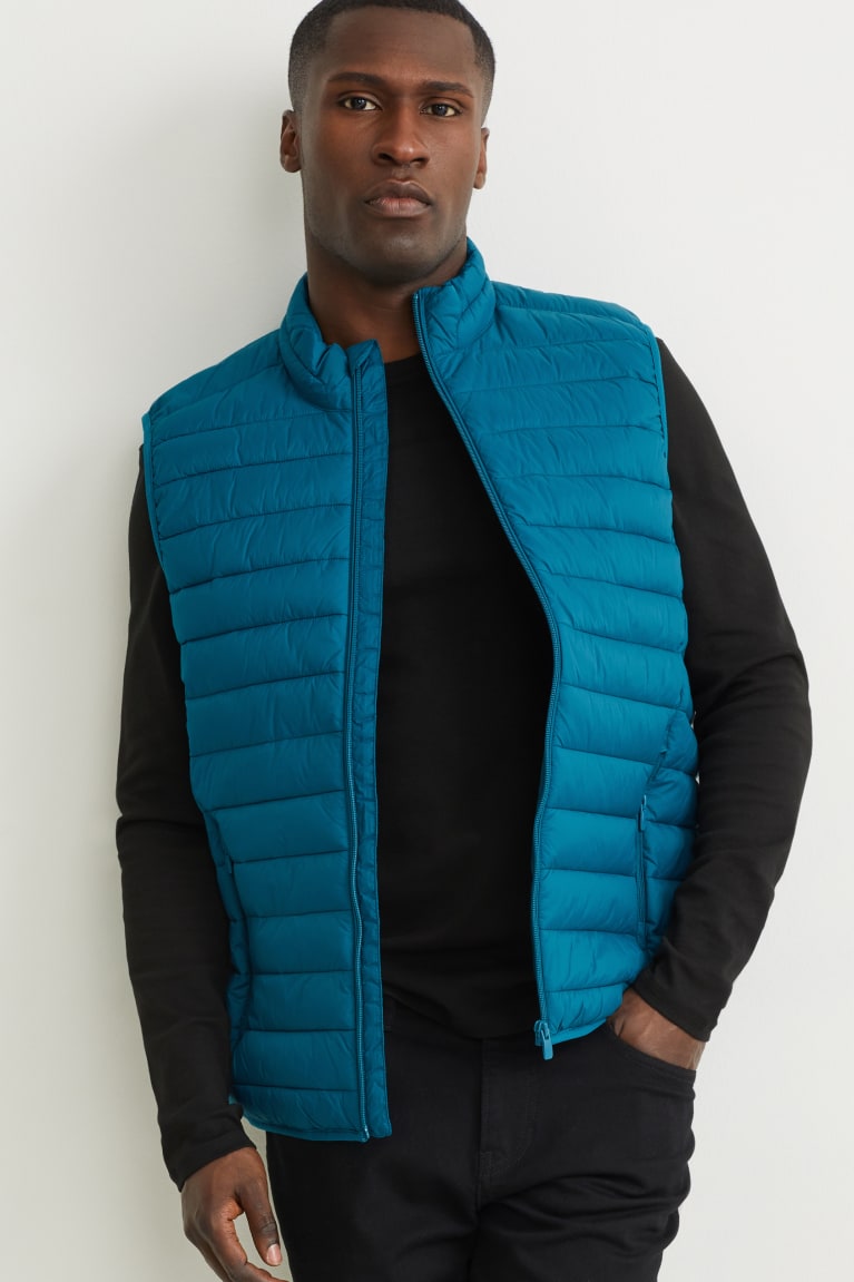  Bleu Vestes C&A Matelassé Gilet Recycled - france WKL-6896154