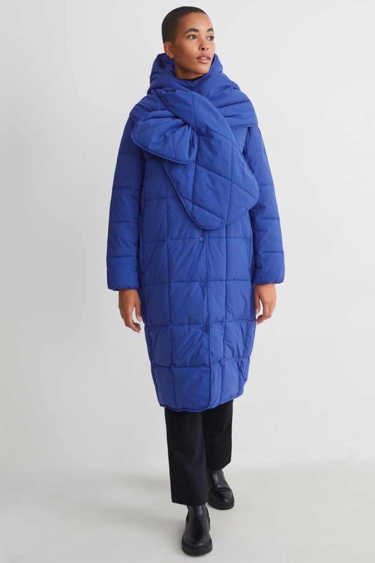  Bleu Vestes C&A Matelassé With Hood Recycled - france TJU-8899119