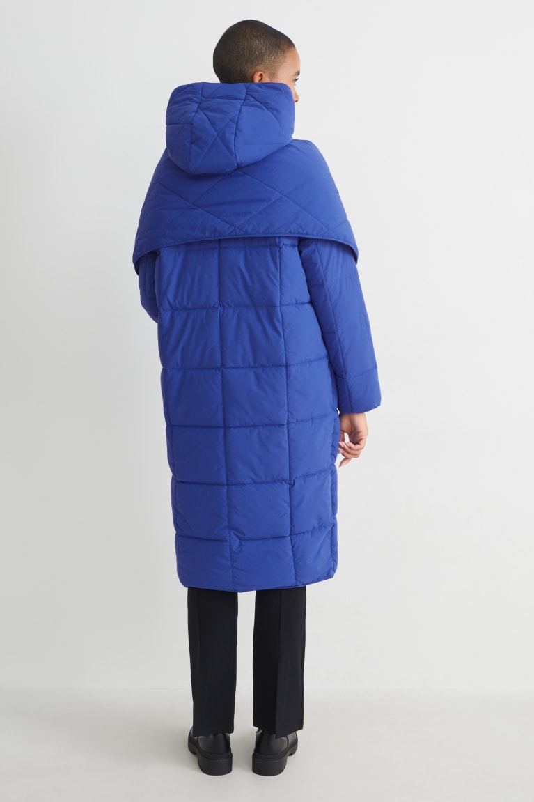  Bleu Vestes C&A Matelassé With Hood Recycled - france TJU-8899119