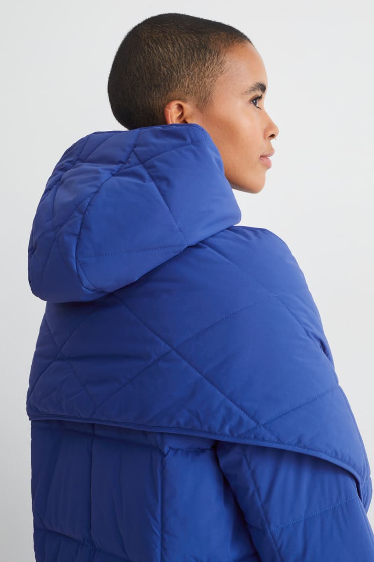  Bleu Vestes C&A Matelassé With Hood Recycled - france TJU-8899119