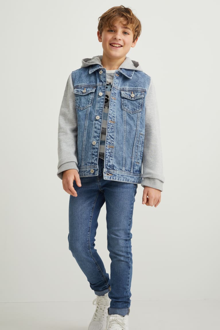  Bleu Bleu Clair Vestes C&A Denim With Hood - france XSX-9782790