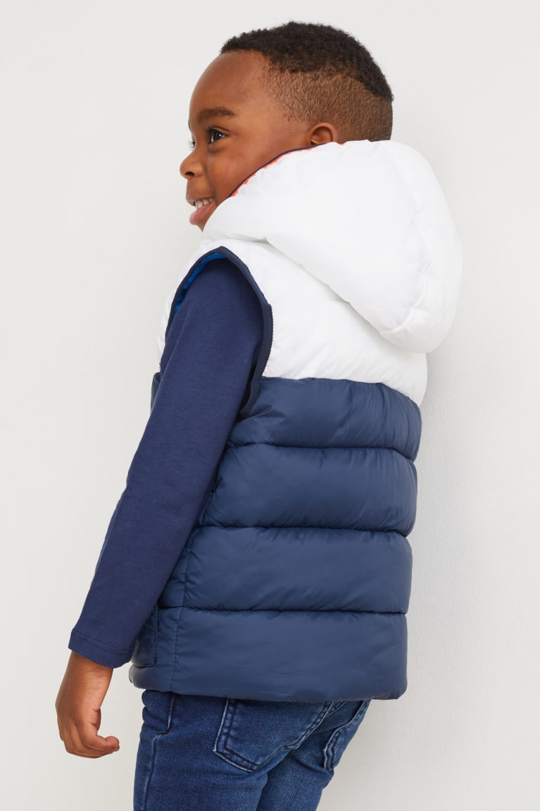  Bleu Foncé Vestes C&A Matelassé Gilet With Hood Recycled - france YWF-6632907