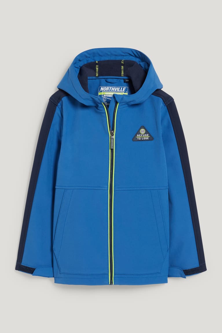  Bleu Foncé Vestes C&A Softshell With Hood - france YFV-4918390