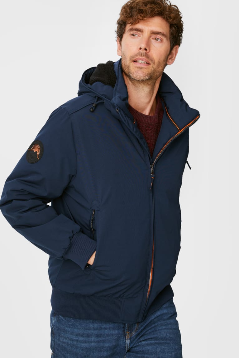  Bleu Foncé Vestes C&A Bomber With Hood Recycled - france AHD-8477508