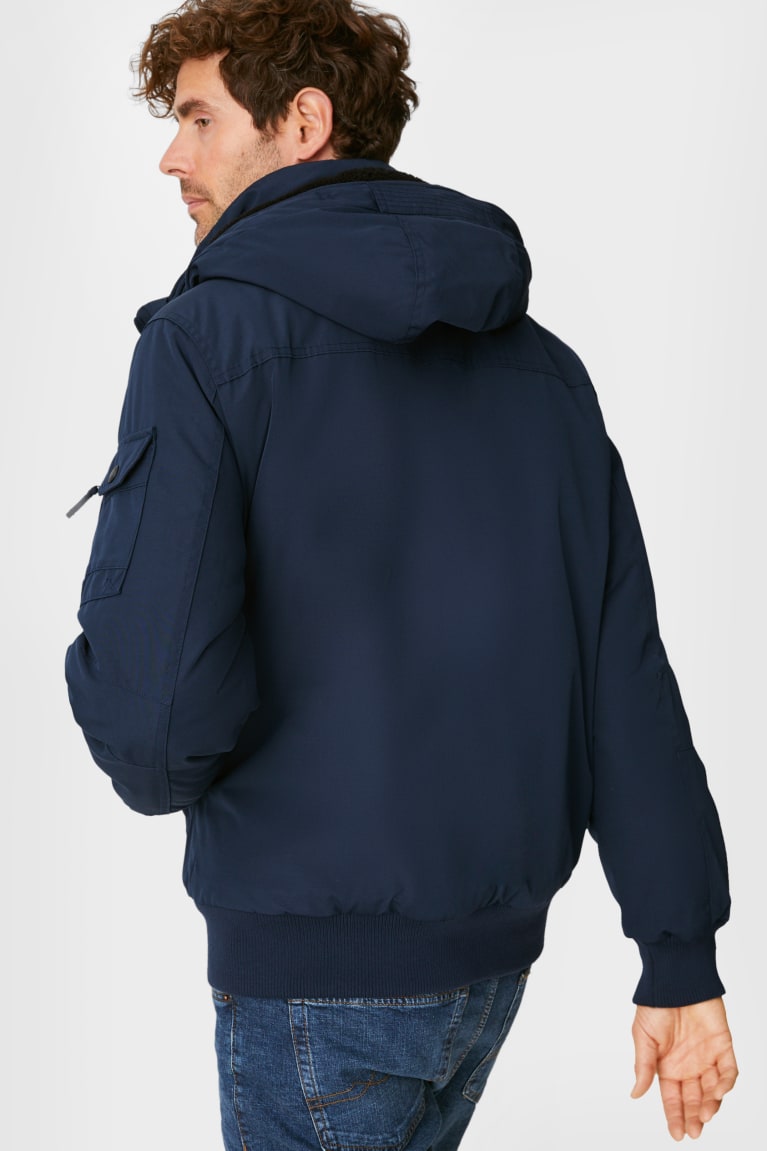  Bleu Foncé Vestes C&A Bomber With Hood Recycled - france AHD-8477508