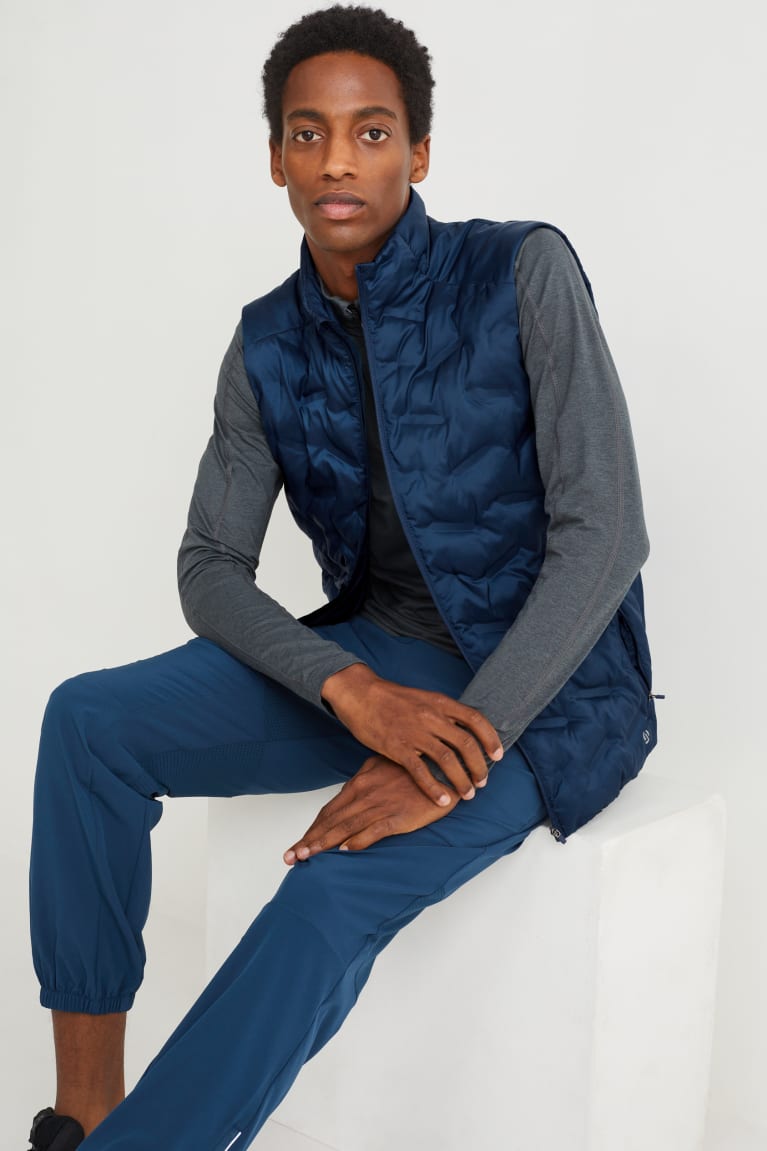  Bleu Foncé Vestes C&A Technical Matelassé Gilet Recycled - france ELA-3256613