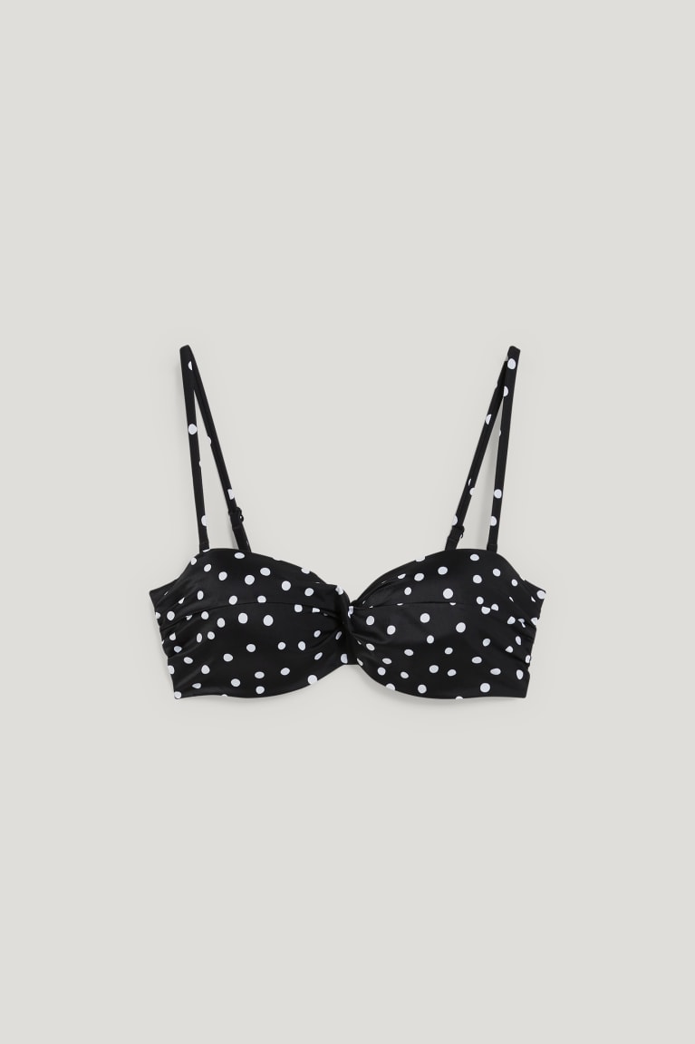  Noir Maillots De Bain C&A Underwire Bikini Bandeau Rembourré Polka Dot - france ZOG-4065913