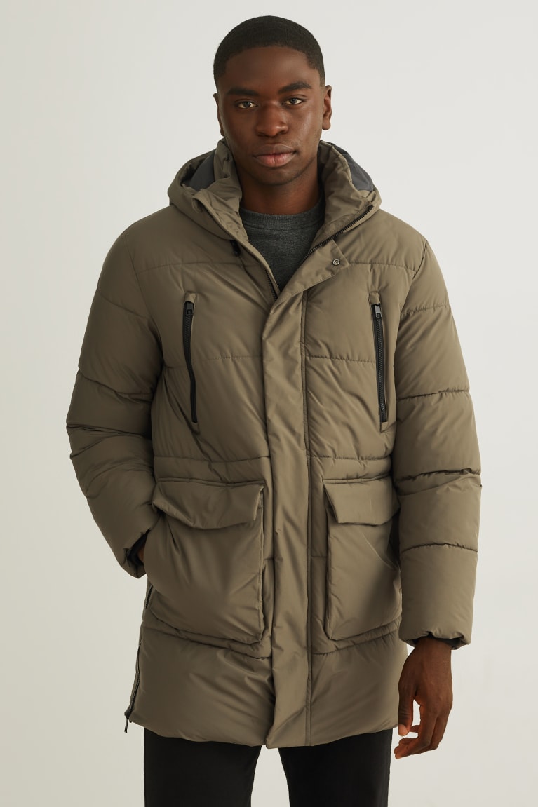  Vert Foncé Vestes C&A Parka With Hood - france SPX-6728714