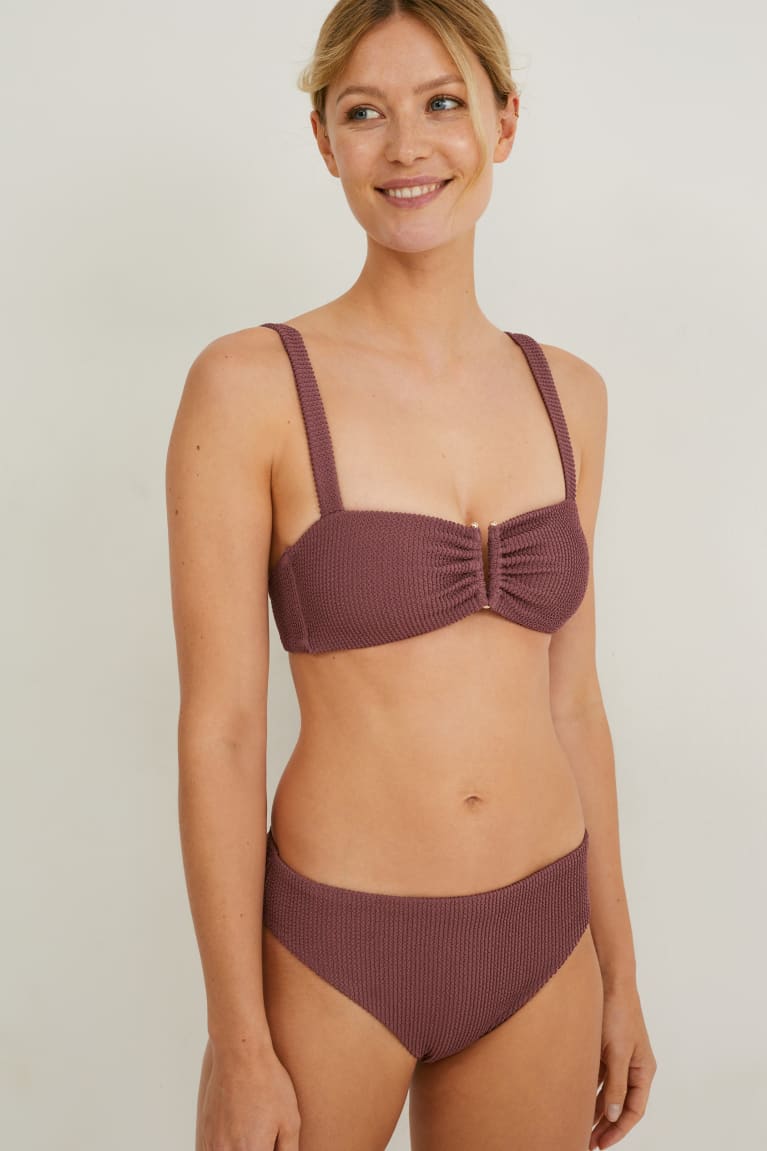  Bordeaux Maillots De Bain C&A Bikini Bottoms Mid-rise Lycra Xtra Life - france HXF-6826569