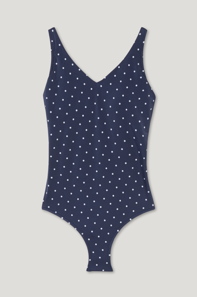  Bleu Foncé Maillots De Bain C&A Non-wired Mastectomy Swimsuit Polka Dot - france YON-1630725