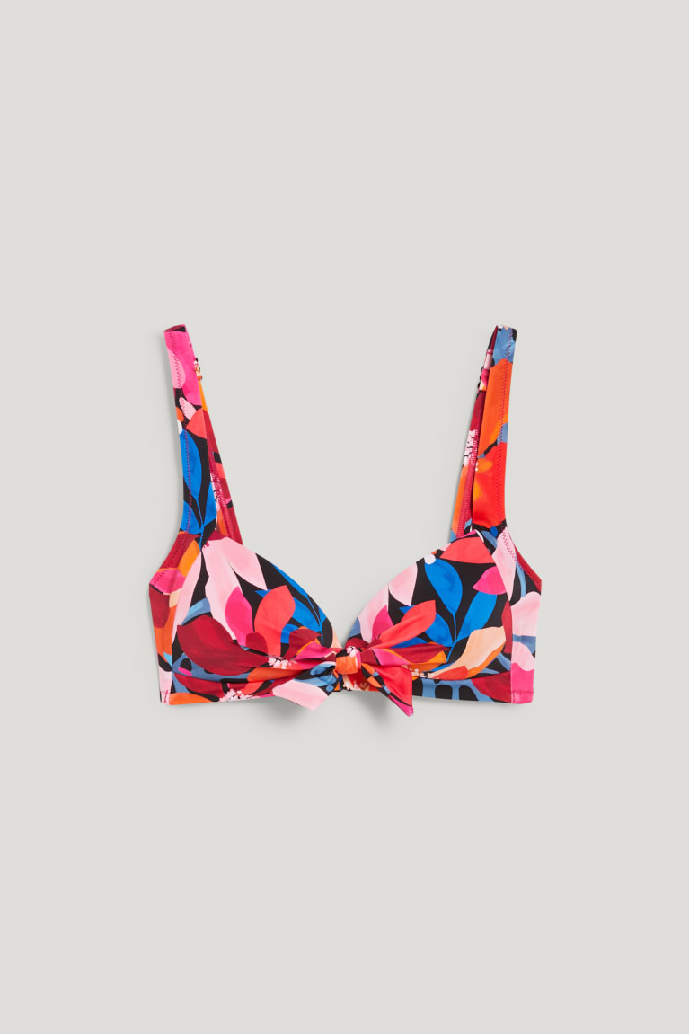  Rose Maillots De Bain C&A Bikini With Knot Detail Rembourré Lycra Floral - france NML-8545860