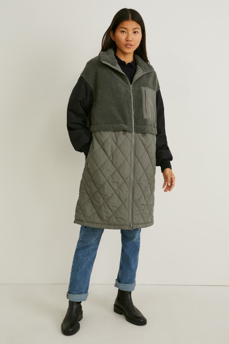  Vert Foncé Vestes C&A Parka Recycled - france KGY-0931868