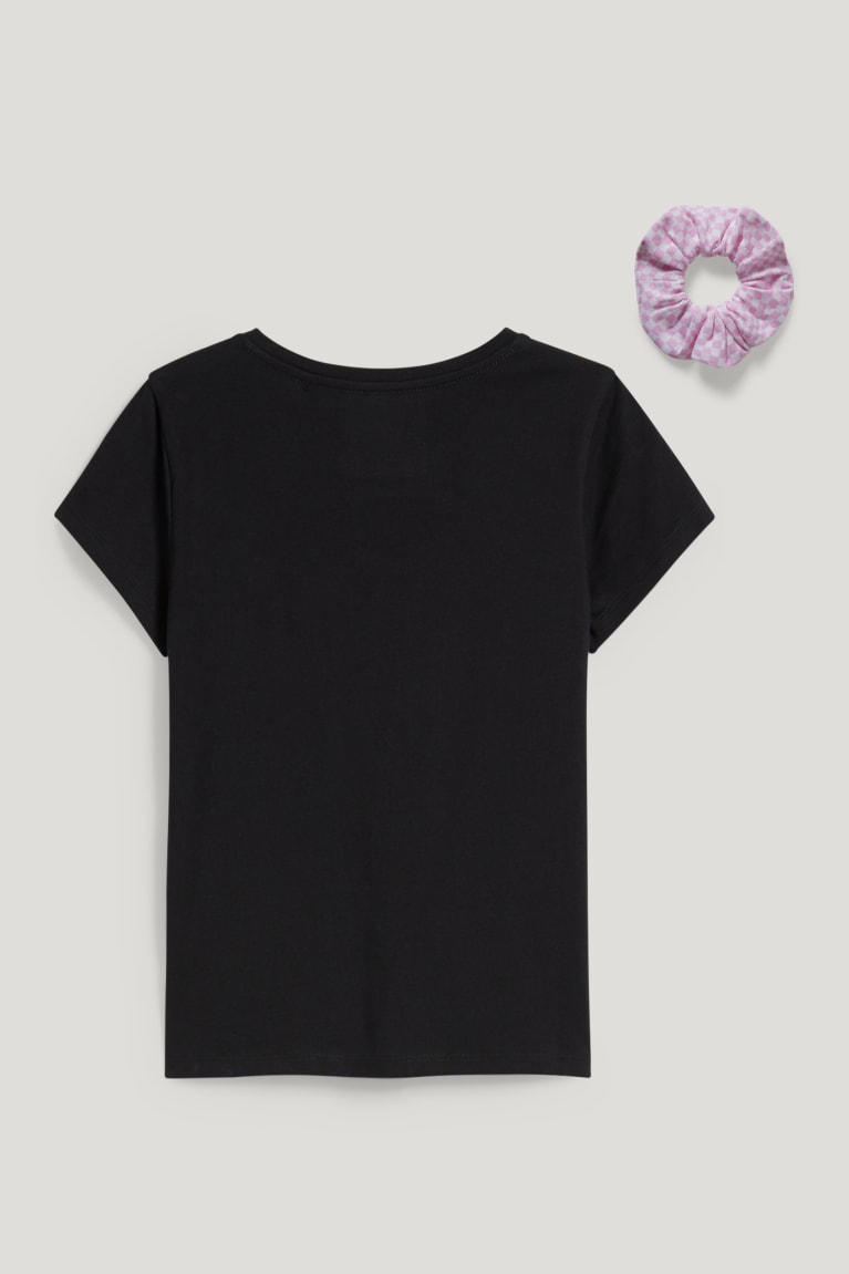  Noir T Shirts C&A Set Sleeve And Scrunchie In-conversion Coton - france VEH-7580898