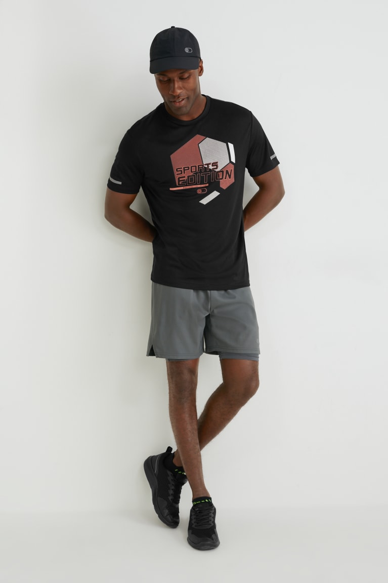  Noir T Shirts C&A Active - france PDH-1483972