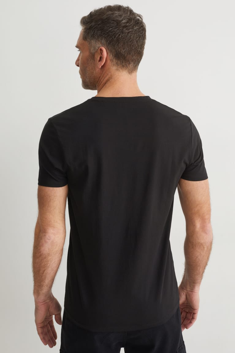  Noir T Shirts C&A Flex Organic Coton - france WRA-4310589