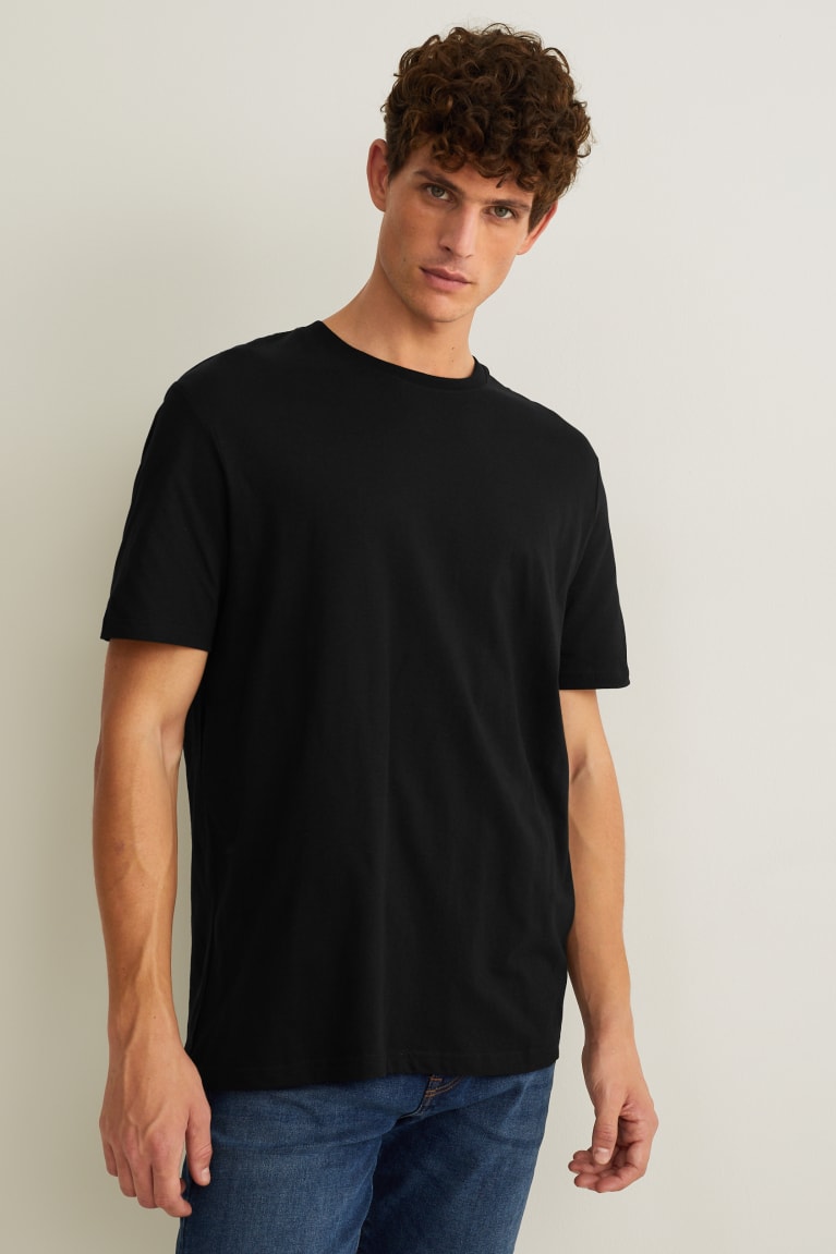  Noir T Shirts C&A Organic Coton - france ZTU-6801558