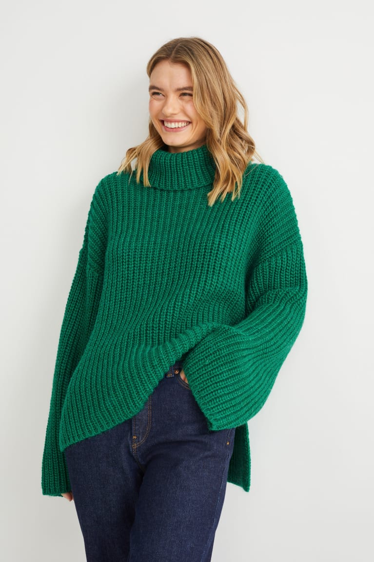  Vert Pulls C&A Polo Neck - france FWX-1125423