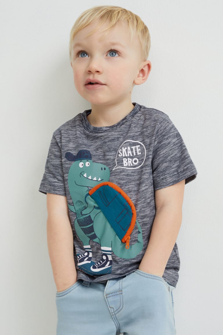  Bleu Foncé T Shirts C&A Dinosaur Sleeve - france DUY-8801664