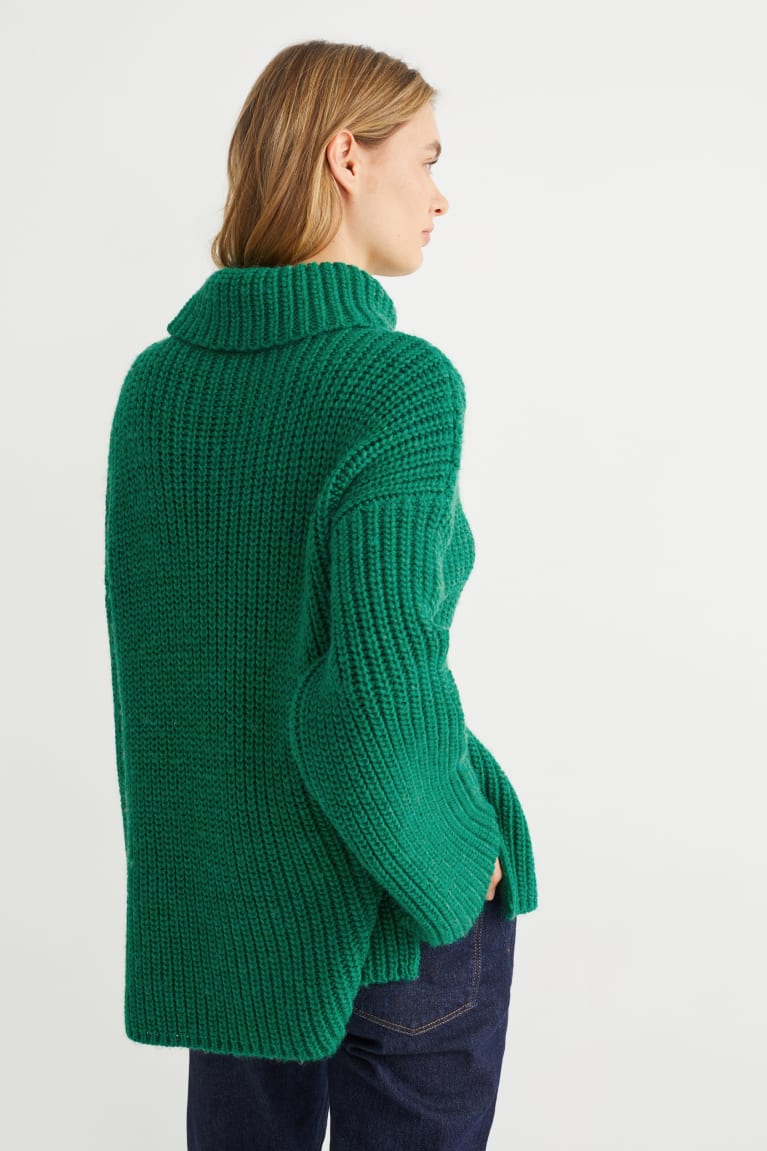  Vert Pulls C&A Polo Neck - france FWX-1125423