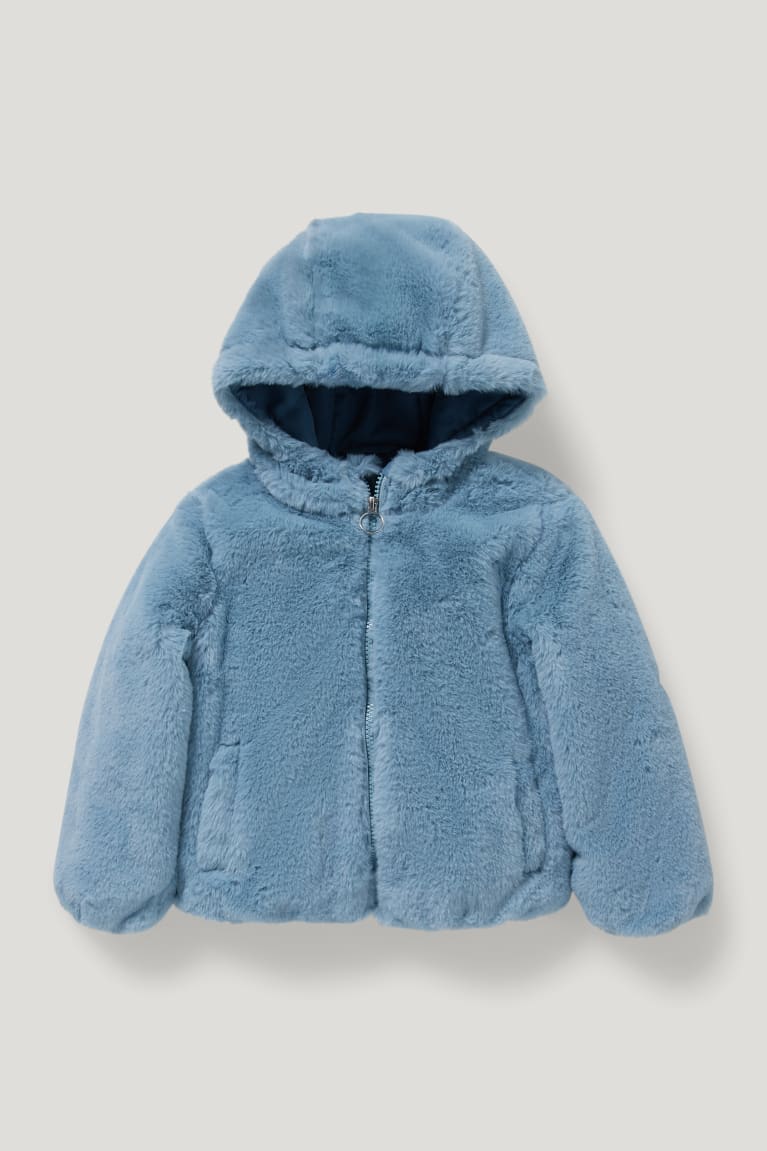  Bleu Clair Vestes C&A Faux Fur With Hood - france ELO-2428963