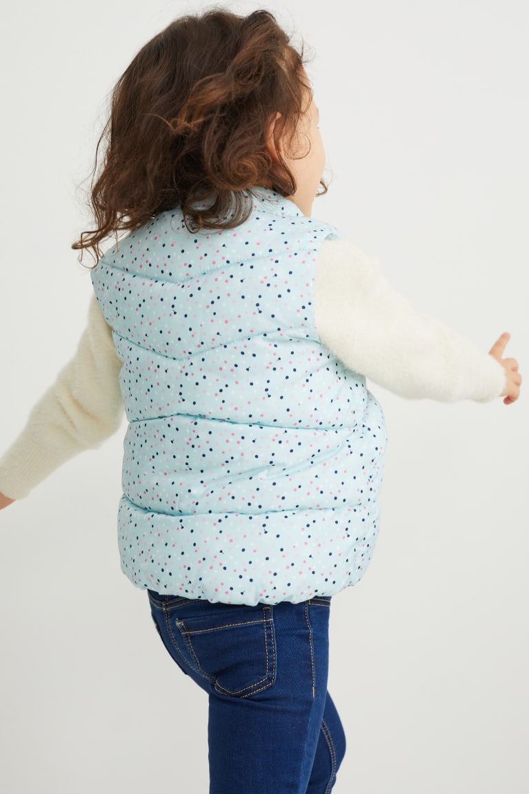  Bleu Clair Vestes C&A Matelassé Gilet Polka Dot - france YKB-5883953