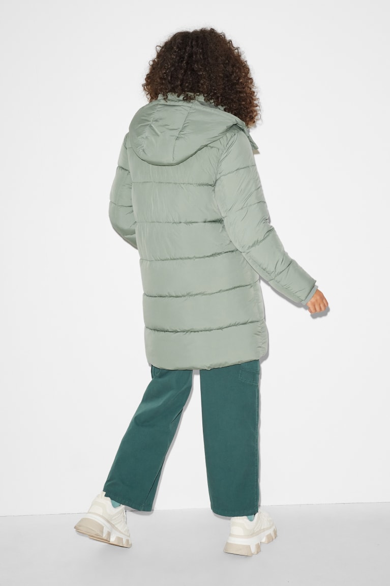  Menthe Vert Vestes C&A Clockhouse Matelassé With Hood Recycled - france NGO-2740481