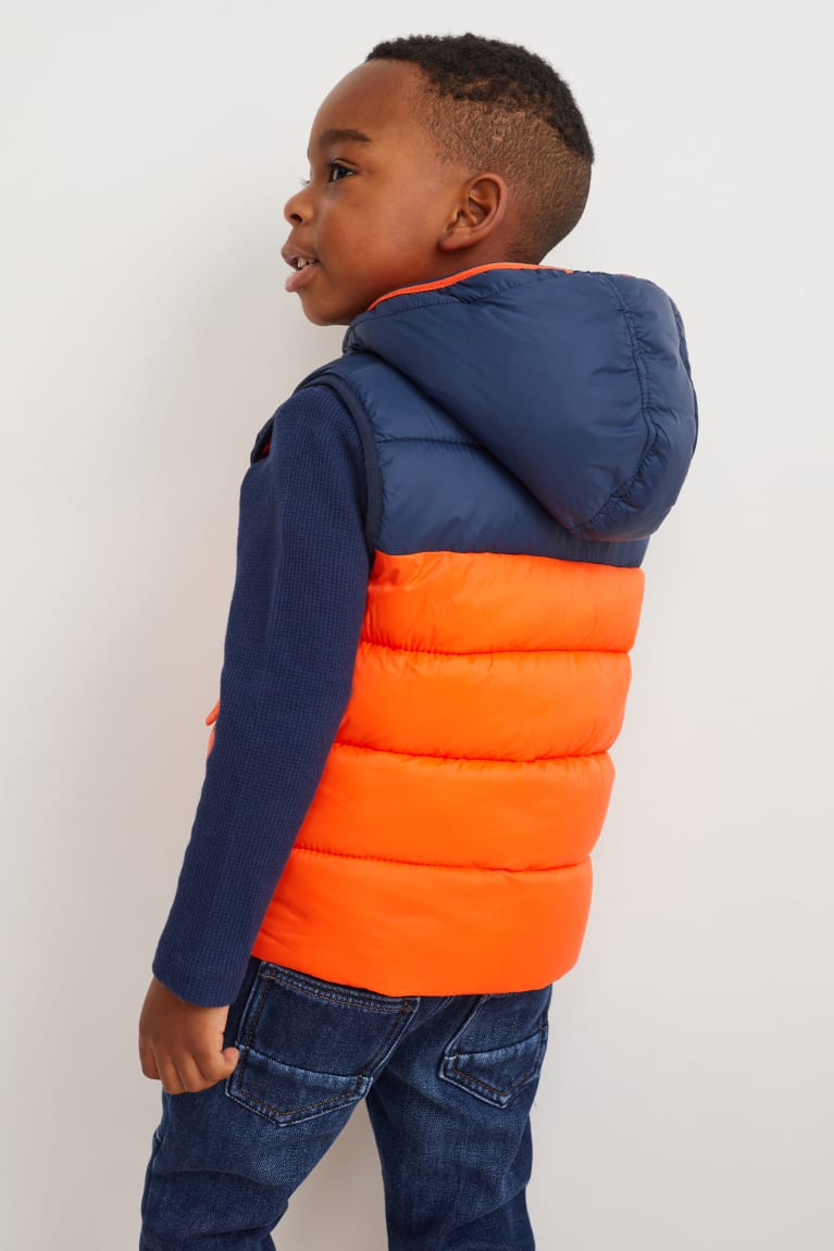  Orange Vestes C&A Matelassé Gilet With Hood Recycled - france KRV-7899735