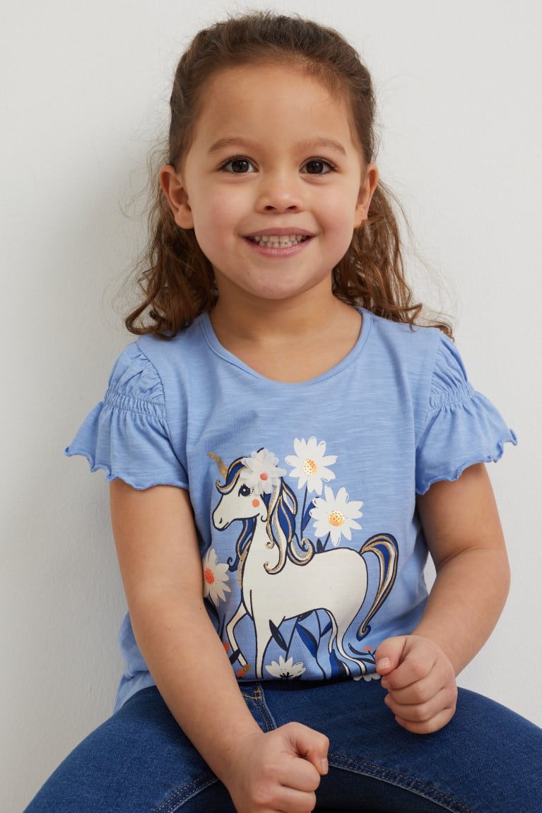  Bleu T Shirts C&A Unicorn Sleeve - france AFE-3364392