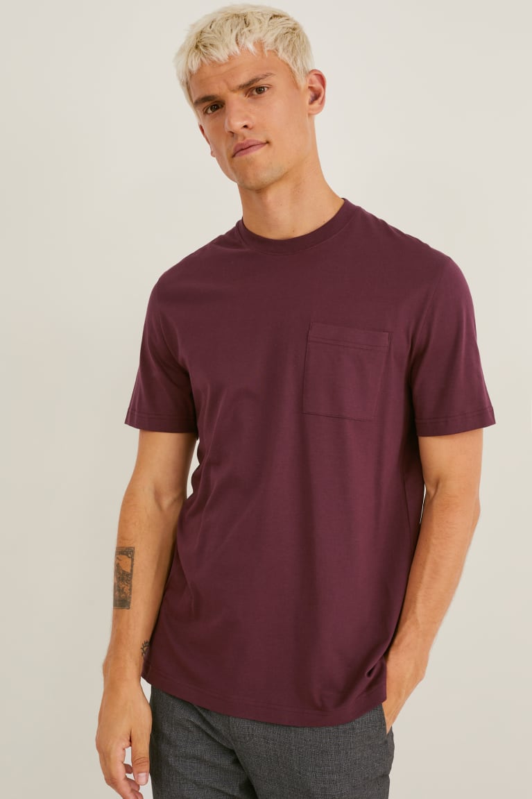  Bordeaux T Shirts C&A Pima Coton - france QOJ-2674364