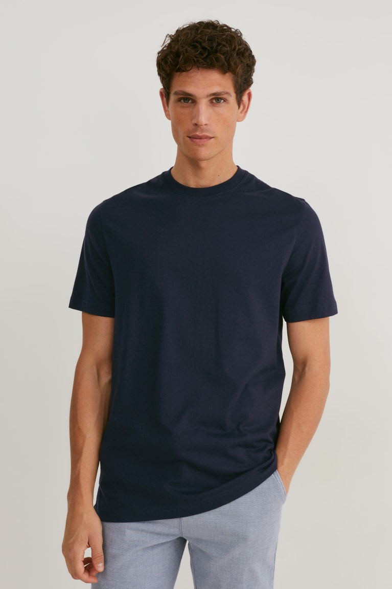  Bleu Foncé T Shirts C&A Pima Coton - france AYY-9830746