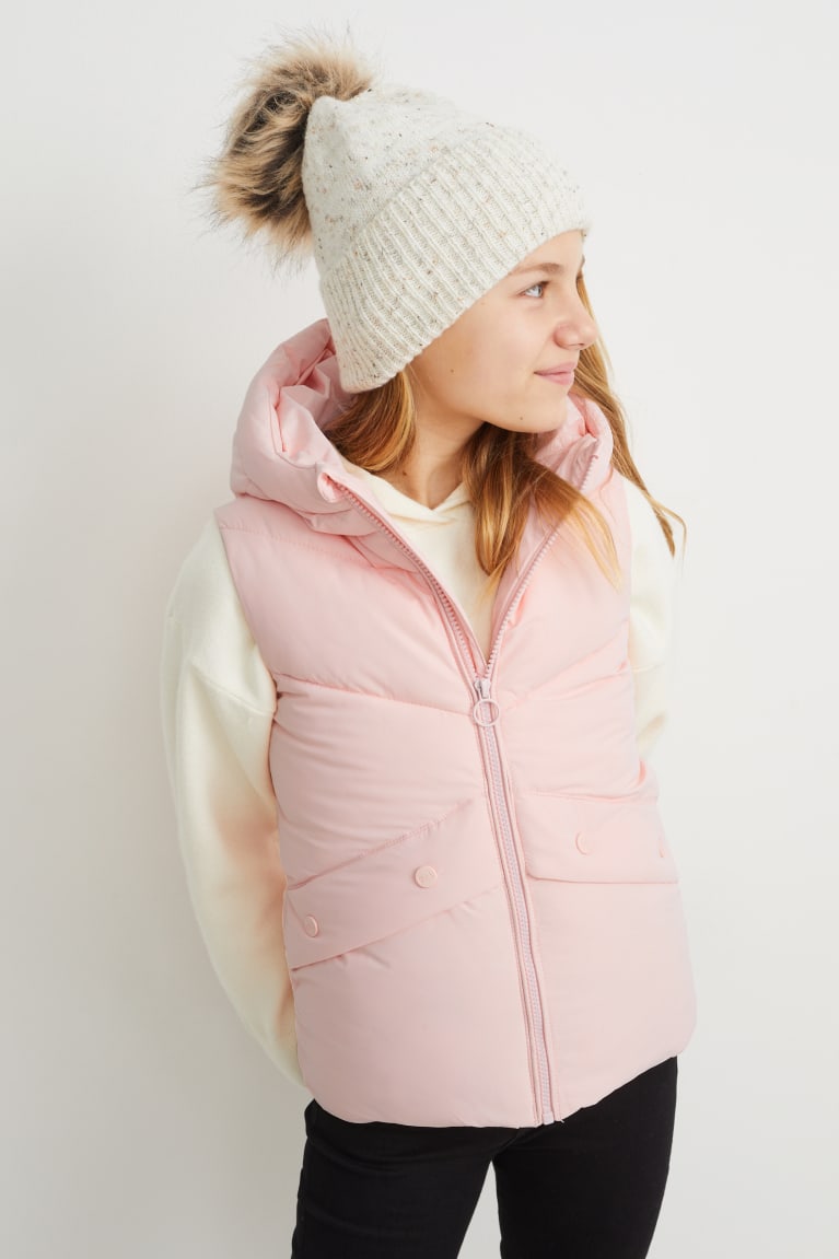  Rose Vestes C&A Matelassé Gilet With Hood Recycled - france XCN-5765965