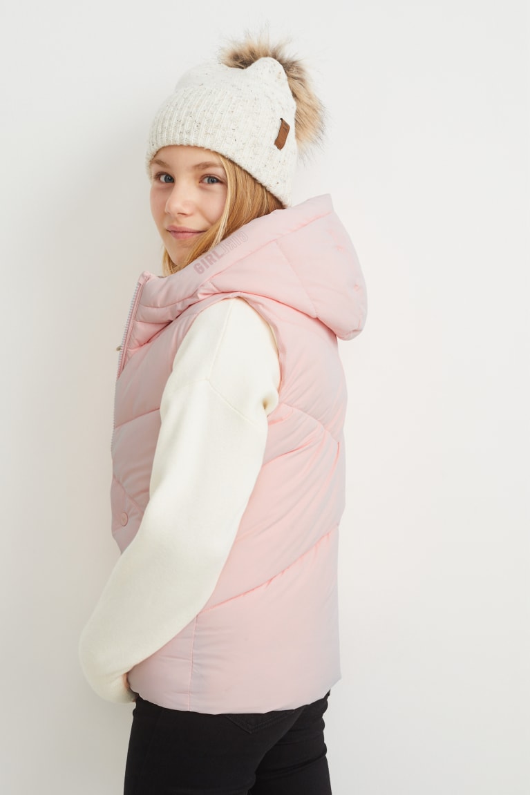  Rose Vestes C&A Matelassé Gilet With Hood Recycled - france XCN-5765965