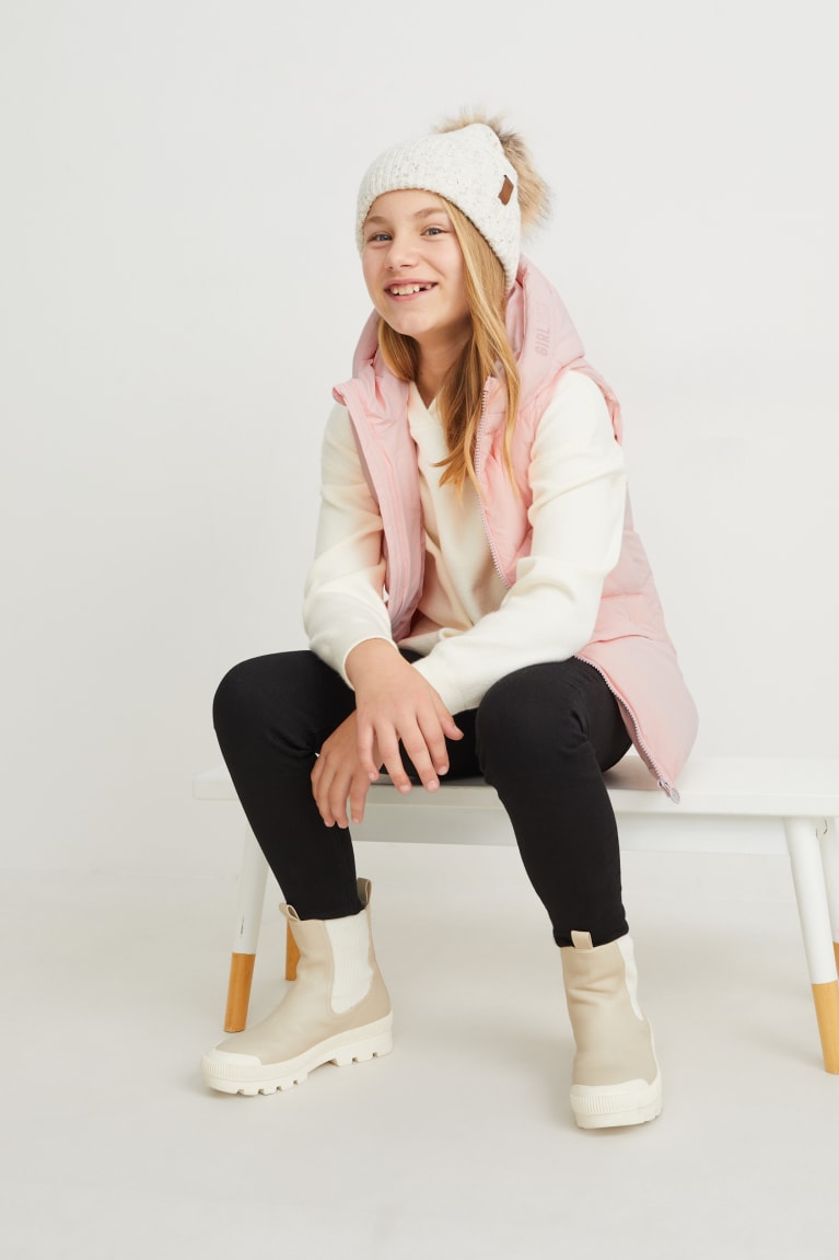  Rose Vestes C&A Matelassé Gilet With Hood Recycled - france XCN-5765965