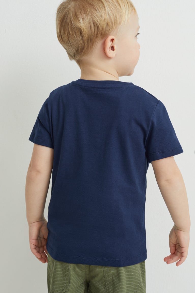  Bleu Foncé T Shirts C&A Sleeve With In-conversion Coton Shiny - france BBS-0252553