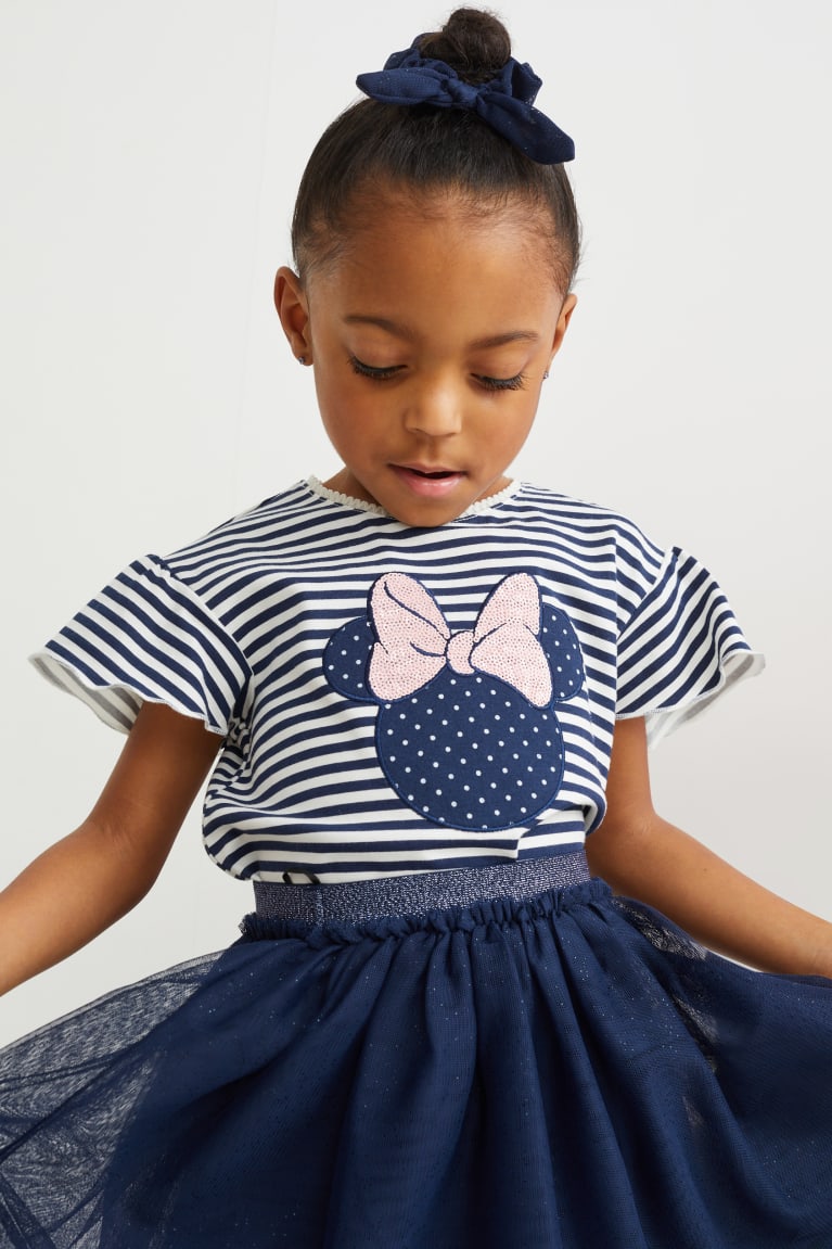  Bleu Foncé Blanche T Shirts C&A Minnie Mouse Set Sleeve , And Scrunchie - france QSR-4213899