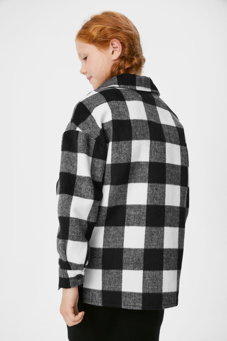  Blanche Vestes C&A Shacket Check - france ONH-0691066